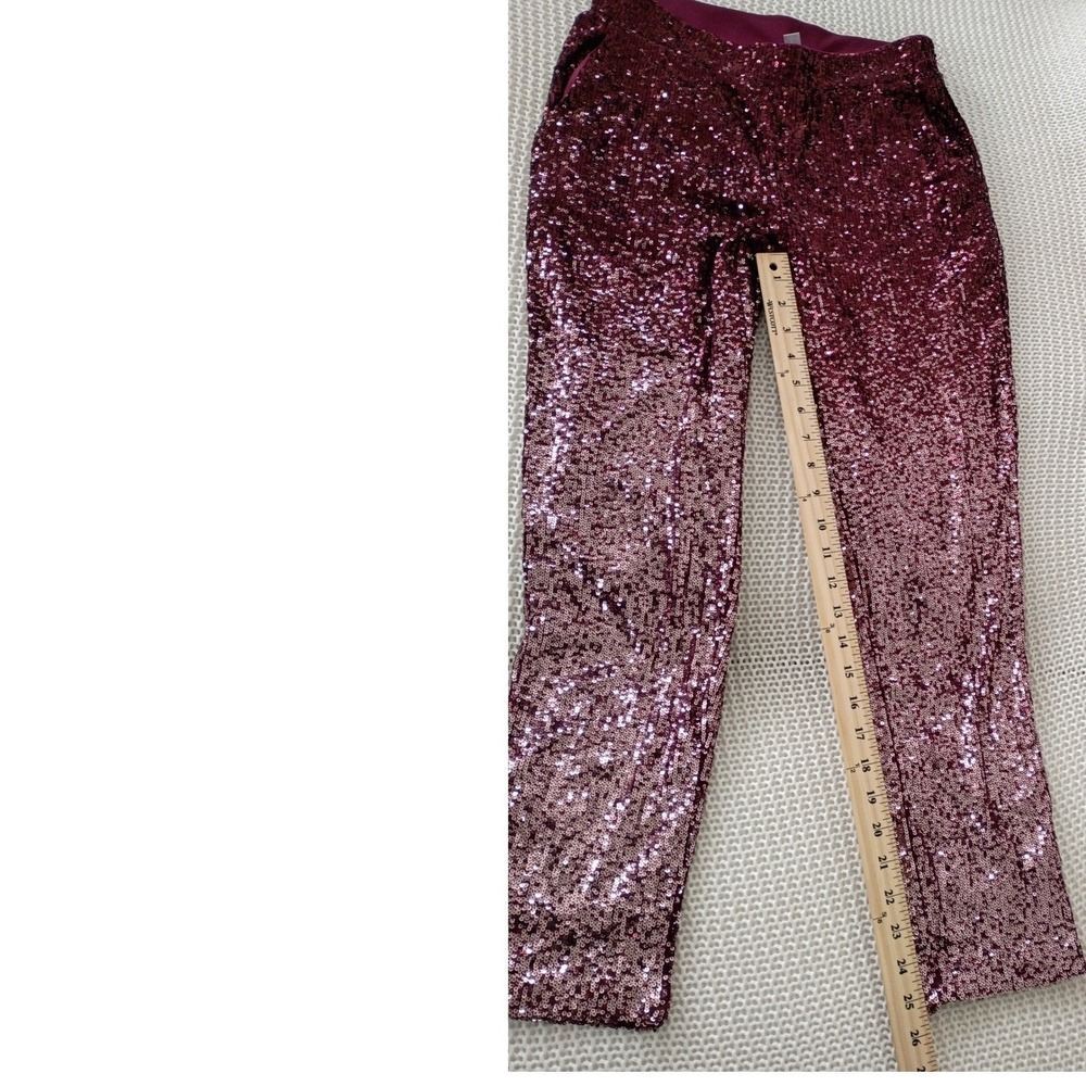 Cable & Gauge Burgundy Sequin Ombre Pants Womens S Party NWOT - Picture 9 of 11